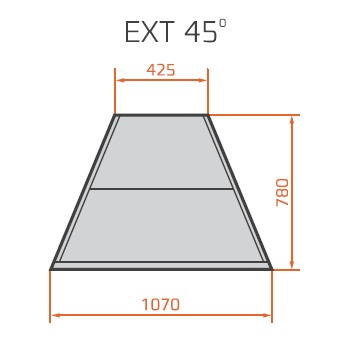 LNC Carina 03 EXT45 N | Neutral pastry external corner counter