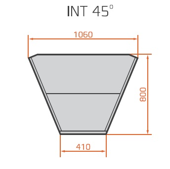 LNC Carina 03 INT45 N | Neutral pastry internal corner counter