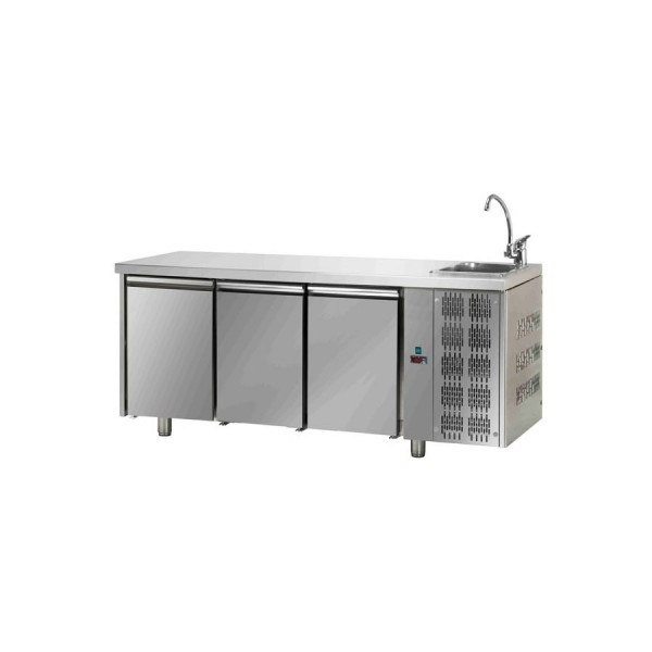 TF03MIDGNL | Hladni radni sto sa 3 vrata (GN 1/1) i elementom za pranje ruke