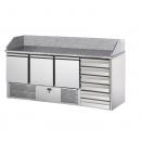 SL03C6 | Refrigerated Pizza Preparation Table, 3 doors, 6 drawers