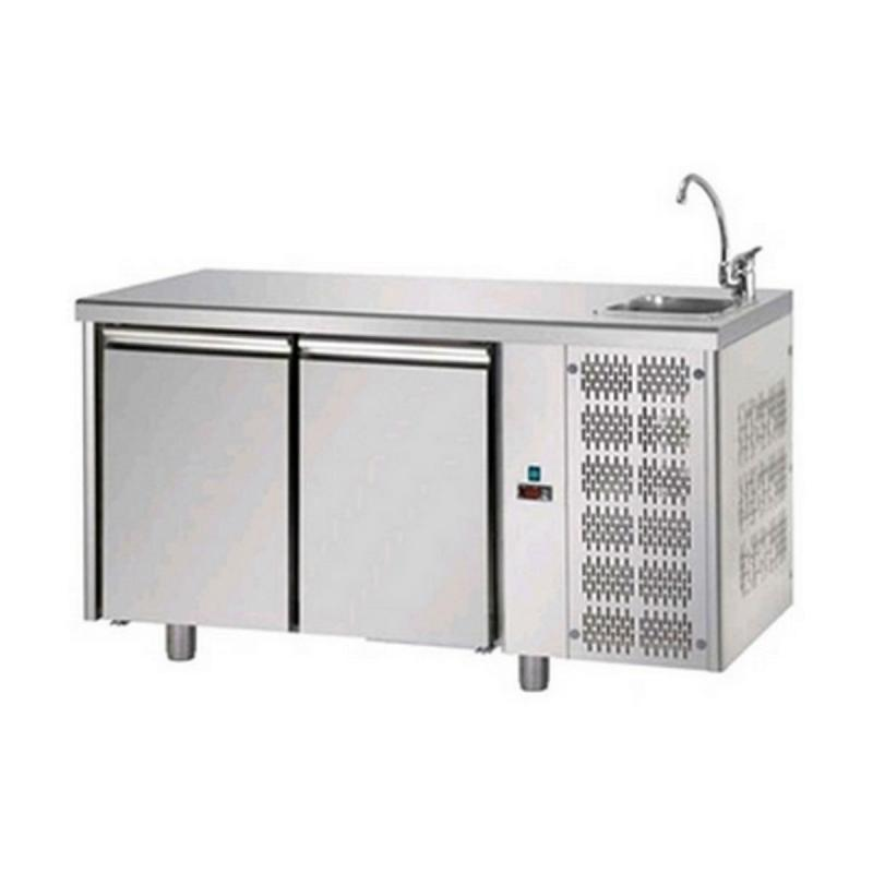 TF02MIDGNL | Hladni radni sto sa 2 vrata (GN 1/1) i elementom za pranje ruke