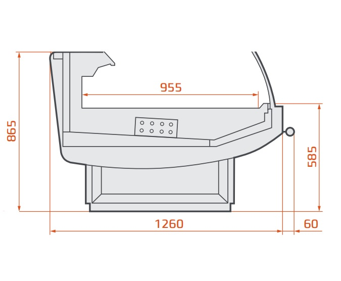 Lowered Service Counter LCP Pegas SPH SELF 1,25 | Self service counter with lowered glass