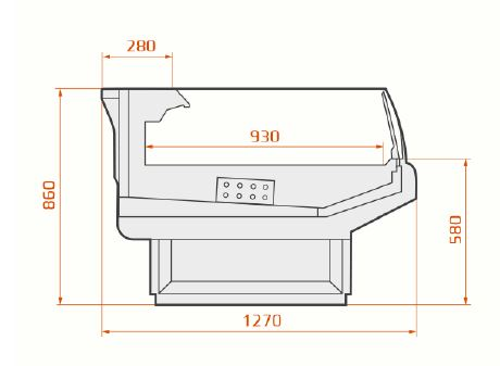 Lowered Service Counter LCP Pegas SELF 1,875 | Self service counter with lowered glass