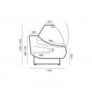 WCh-7/1 1,3 OFELIA | Refrigerated counter with curved glass for ext. aggr.