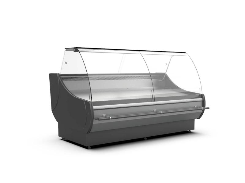 WCh-7/1 1,3 OFELIA | Refrigerated counter with curved glass for ext. aggr.