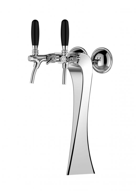 Brage | 2 ways beer tower without taps with medal - chrome