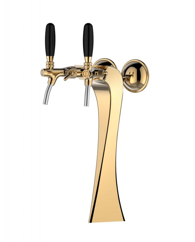 Brage | 2 ways beer tower without taps with medal - gold