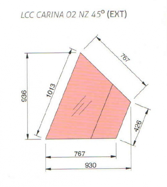 LNC Carina 02 EXT45 N | Neutral external corner counter (45°)