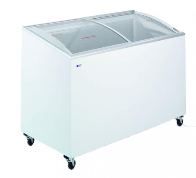 UDD 400 SCEB (KH-CF400 SCEB) Deepfreezer angle top, curved glass