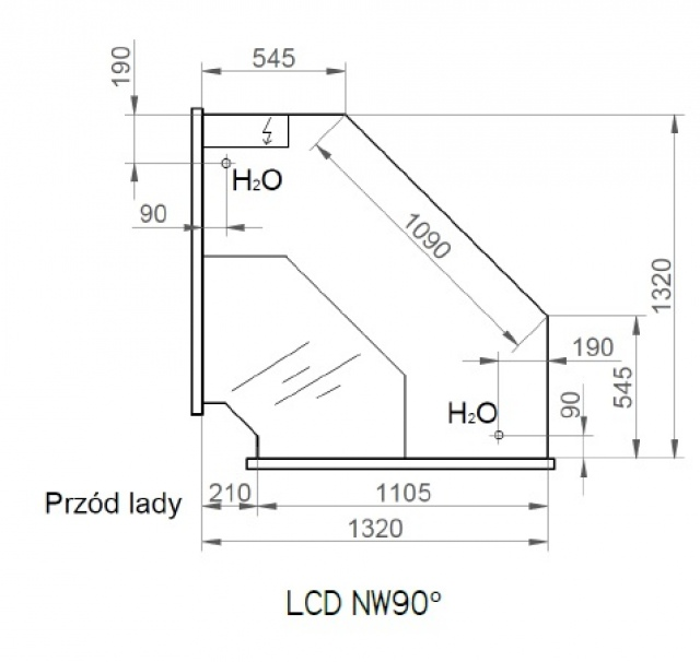LCD Dorado D INT90 - Internal corner counter 90°