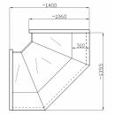 NCHW 1,3/1,1 | Straight glass internal corner counter (90°)